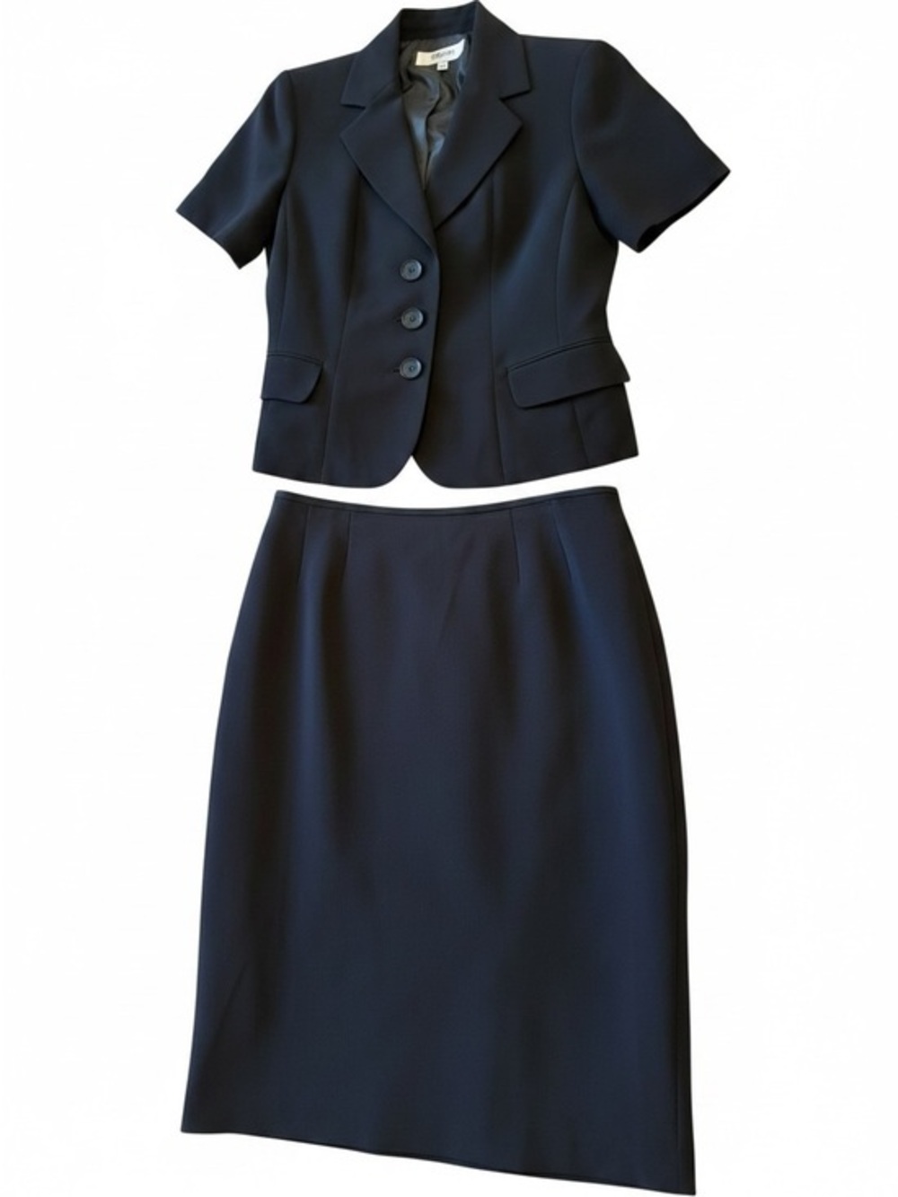 Jones Studio Black Two-Piece Short Sleeve Blazer & Pencil Skirt Set